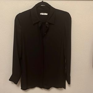 Vince black sheer silk blouse